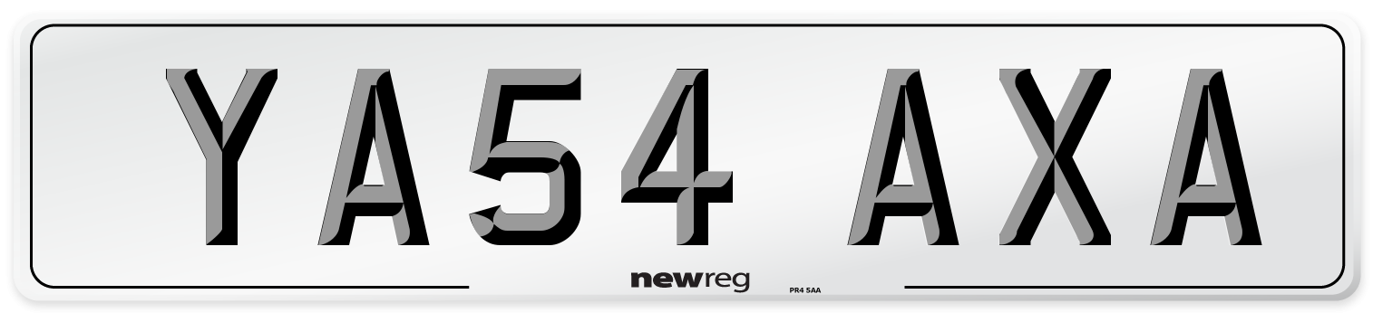 YA54 AXA Number Plate from New Reg